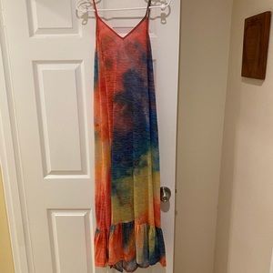 Pitusa rainbow tie-dye dress
